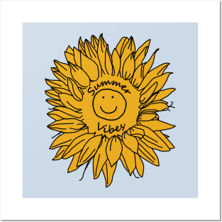 Yellow Summer Vibes Sunflowers Posters and Art